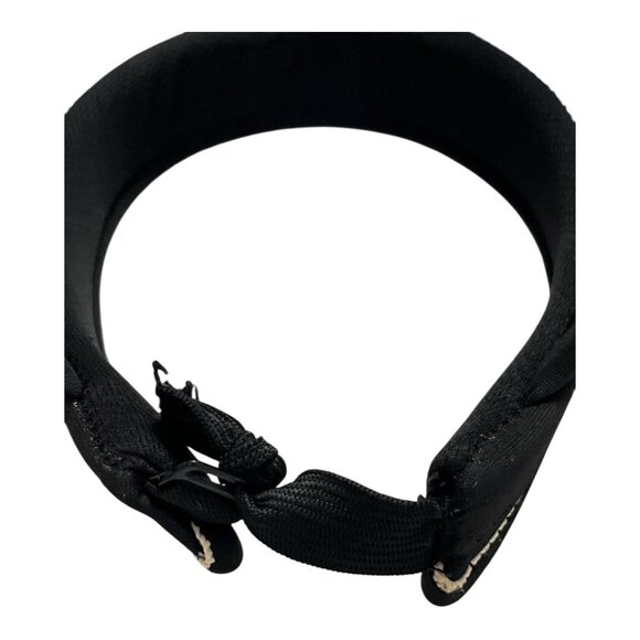 Women’s Wide Brim Straw Sun Visor Hat Black Trim Adjustable Golf Tennis Beach - Picture 7 of 7